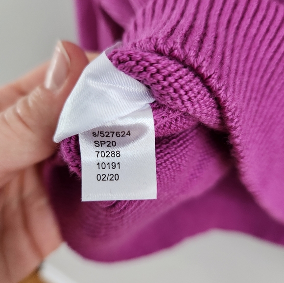 NWT Ann Taylor Oversized Button Front Puff Sleeve Cardigan Purple Magenta - Picture 5 of 8